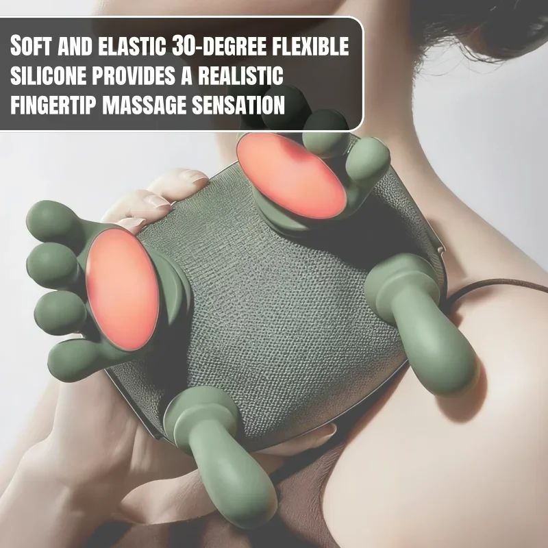 Neck Massager Finger Pressure Shiatsu Neck Back and Shoulder Massager Electric Kneading Neck Deep Massage Muscle Relax